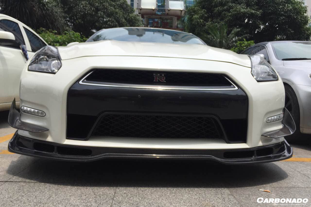 Carbonado 2008-2011 Nissan GTR R35 CBA BSE Style Part Carbon Fiber Front Lip With Undertray