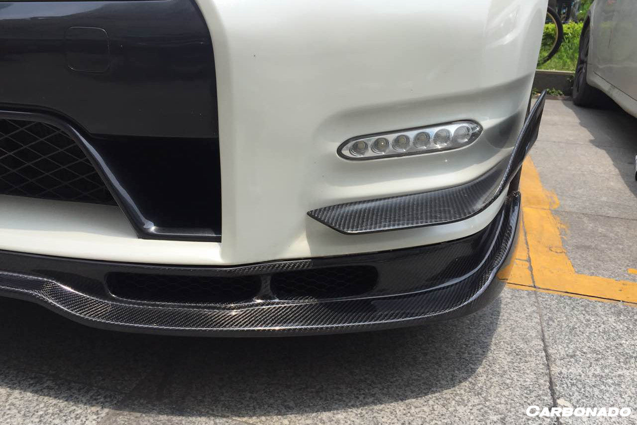 Carbonado 2008-2011 Nissan GTR R35 CBA BSE Style Part Carbon Fiber Front Lip With Undertray