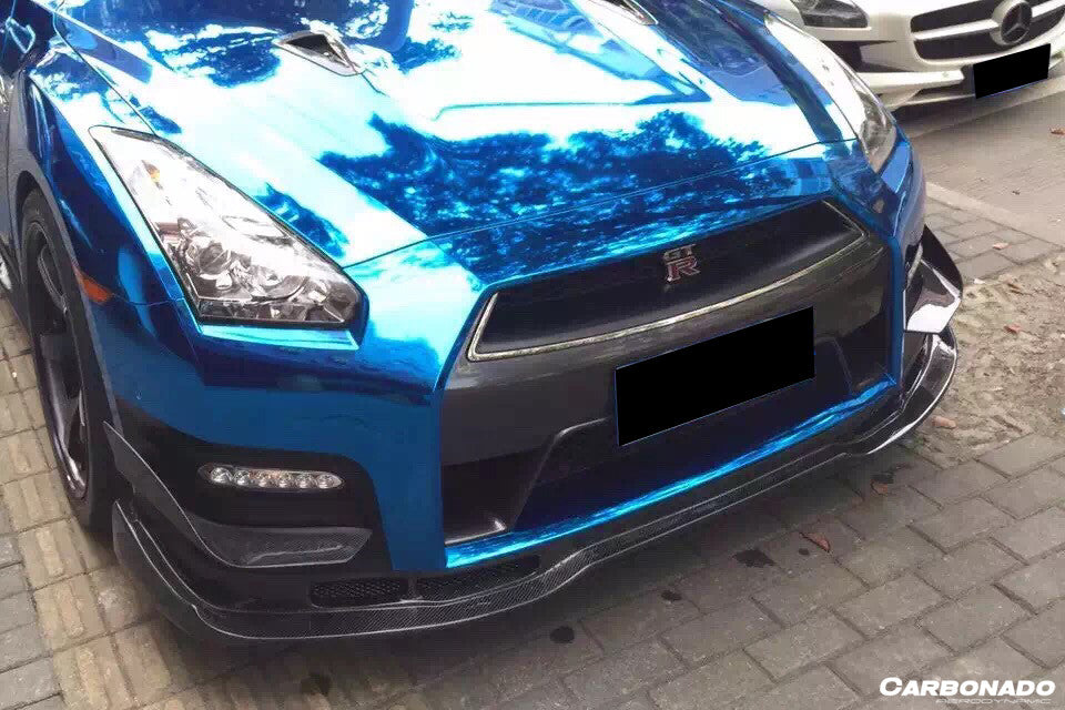 Carbonado 2008-2011 Nissan GTR R35 CBA BSE Style Part Carbon Fiber Front Lip With Undertray