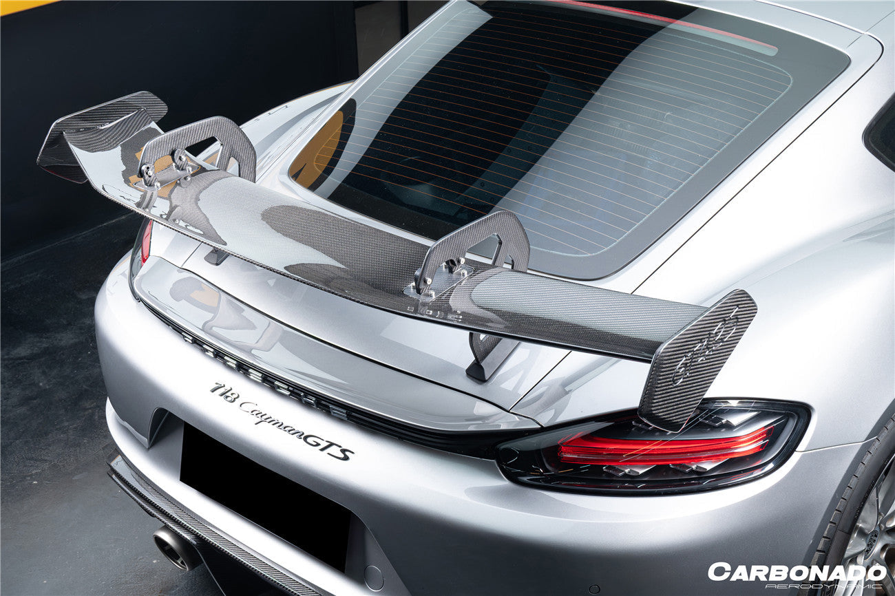 Alerón de fibra de carbono seco estilo Porsche 718 981 Cayman Boxster GT4RS (2012-2025)