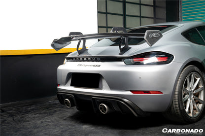 Alerón de fibra de carbono seco estilo Porsche 718 981 Cayman Boxster GT4RS (2012-2025)