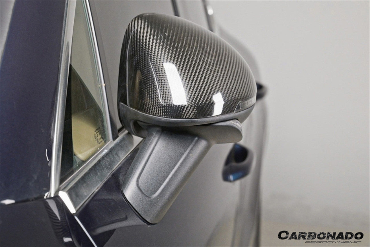 Reemplazo de carcasa de espejo de fibra de carbono seco para Porsche Macan 95B Carbonado 2014-2024 | Compatible con T, S, GTS, Turbo, Turbo S, 4 Electric, Turbo (sin orificios BSA)