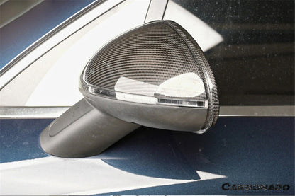 Reemplazo de carcasa de espejo de fibra de carbono seco para Porsche Macan 95B Carbonado 2014-2024 | Compatible con T, S, GTS, Turbo, Turbo S, 4 Electric, Turbo (sin orificios BSA)