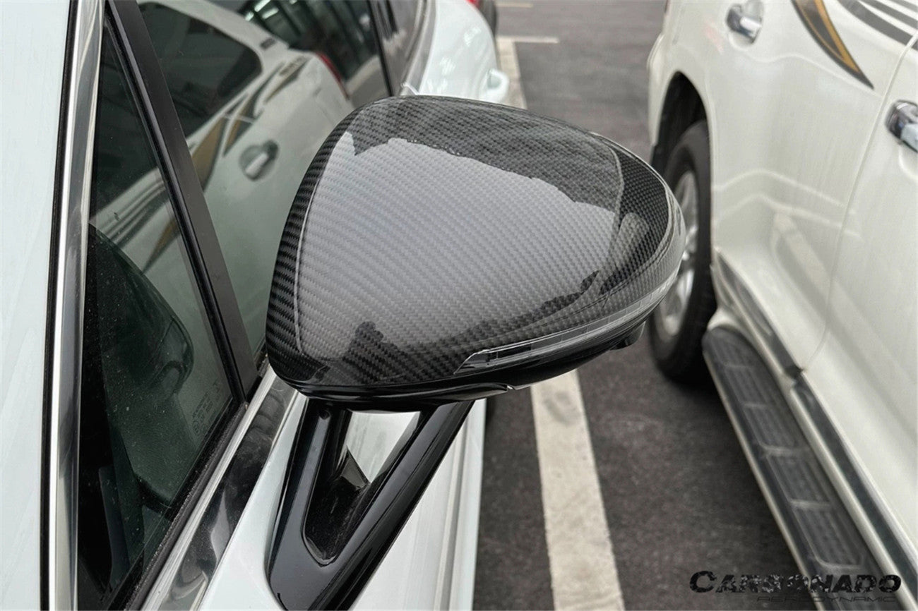 Reemplazo de carcasa de espejo de fibra de carbono para autoclave Porsche Macan 95B Carbonado 2014-2024 | Compatible con T, S, GTS, Turbo, Turbo S y Turbo LHD (con orificios BSA)
