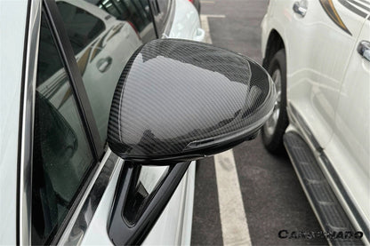 Reemplazo de carcasa de espejo de fibra de carbono para autoclave Porsche Macan 95B Carbonado 2014-2024 | Compatible con T, S, GTS, Turbo, Turbo S y Turbo LHD (con orificios BSA)