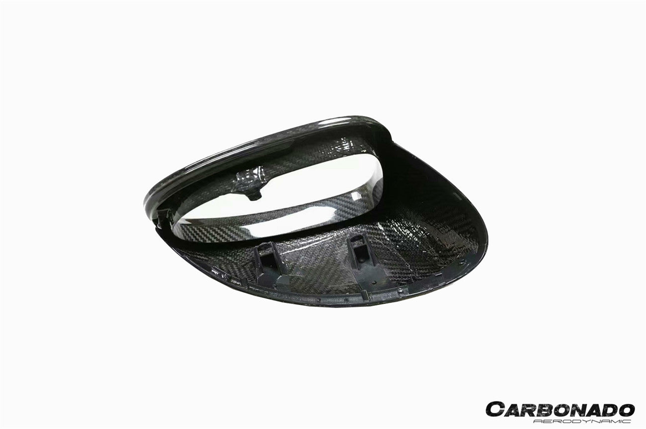 Reemplazo de carcasa de espejo de fibra de carbono seco para Porsche Macan 95B Carbonado 2014-2024 | Compatible con T, S, GTS, Turbo, Turbo S, 4 Electric, Turbo (sin orificios BSA)