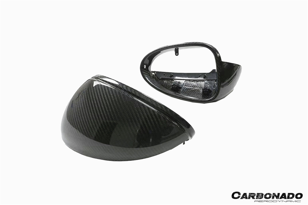 Reemplazo de carcasa de espejo de fibra de carbono seco para Porsche Macan 95B Carbonado 2014-2024 | Compatible con T, S, GTS, Turbo, Turbo S, 4 Electric, Turbo (sin orificios BSA)