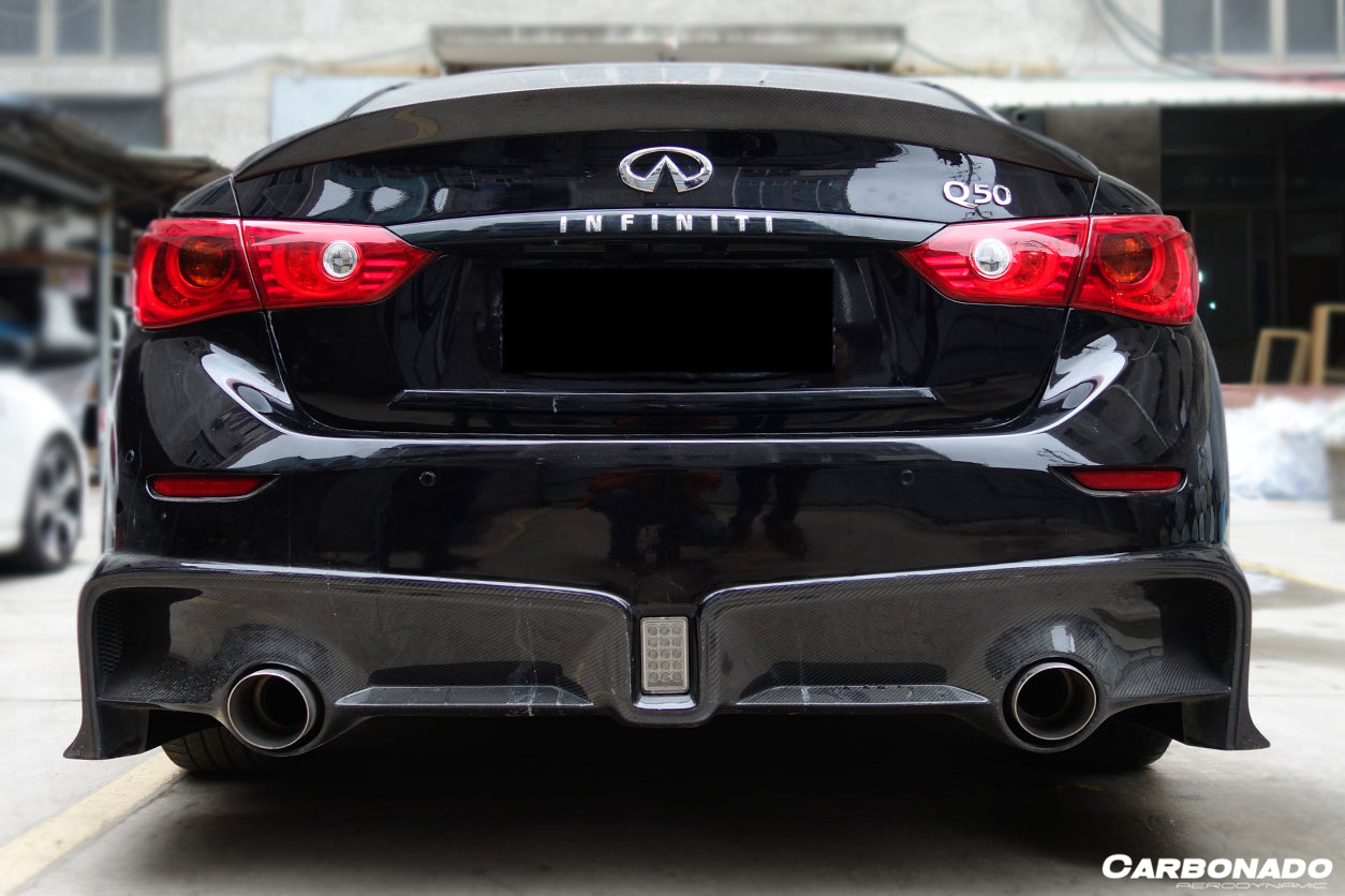 Alerón de maletero de fibra de carbono estilo DP para Infiniti Q50 Sedán 2014-2024
