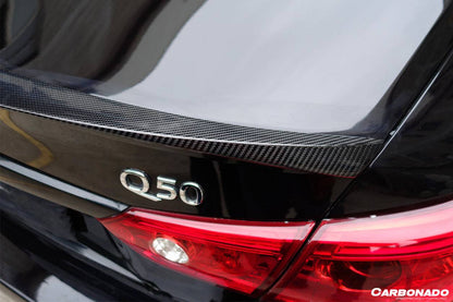 Alerón de maletero de fibra de carbono estilo DP para Infiniti Q50 Sedán 2014-2024
