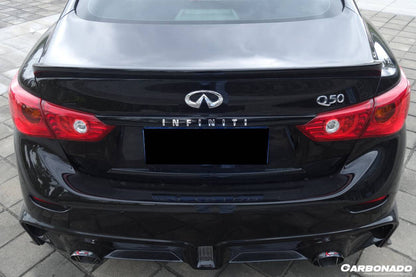 Alerón de maletero de fibra de carbono estilo SN para Infiniti Q50 Sedán 2014-2024