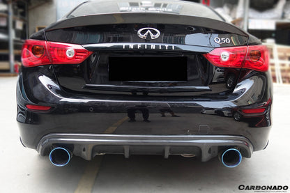 Carbonado 2014-2017 Infiniti Q50 Sedan VE Style Rear Lip and Diffuser