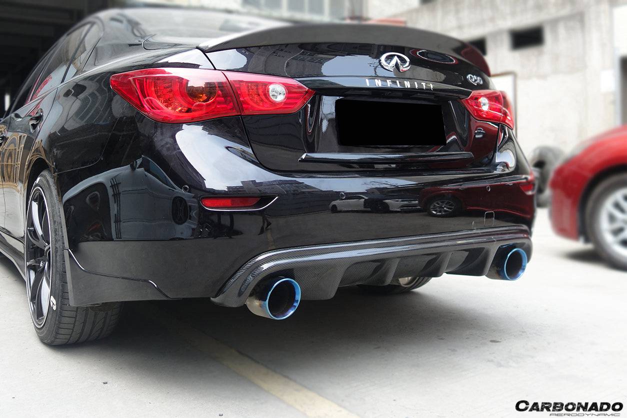 Carbonado 2014-2017 Infiniti Q50 Sedan VE Style Rear Lip and Diffuser