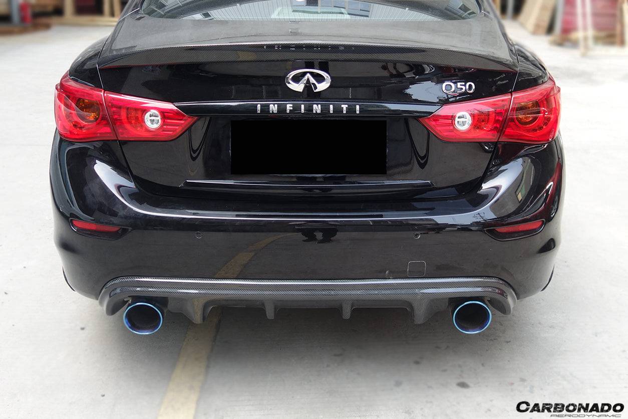 Carbonado 2014-2017 Infiniti Q50 Sedan VE Style Rear Lip and Diffuser