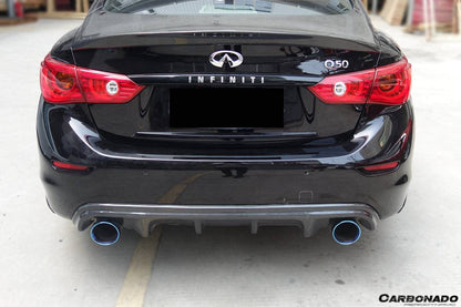 Carbonado 2014-2017 Infiniti Q50 Sedan VE Style Rear Lip and Diffuser
