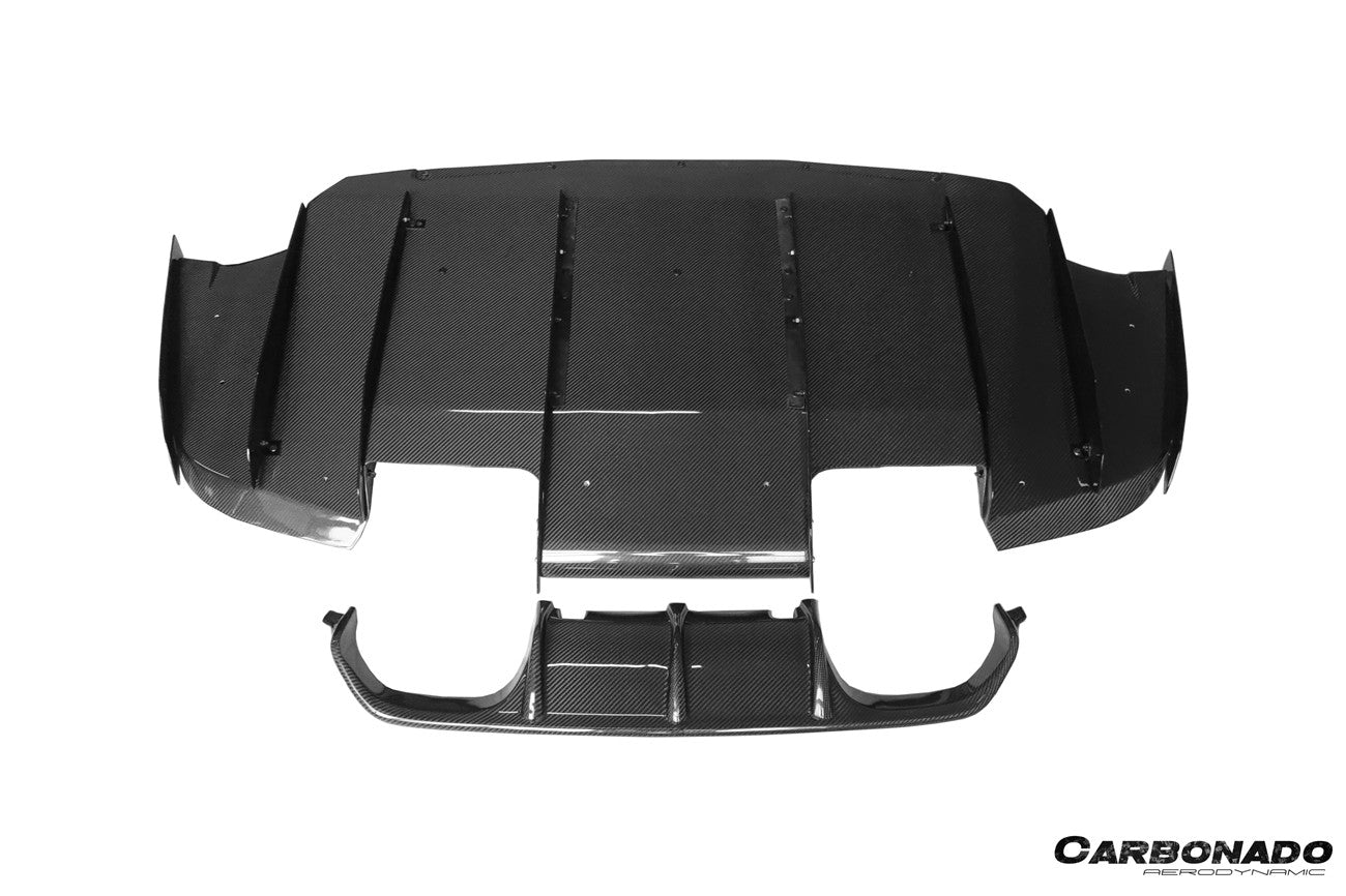 Carbonado 2014-2020 BMW M3 F80 M4 F82 VA Style Carbon Fiber Rear Diffuser and  Lip