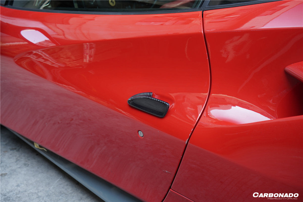 Manija de puerta de fibra de carbono estilo Ferrari 488 GTB y Spider MSY Carbonado 2015-2019