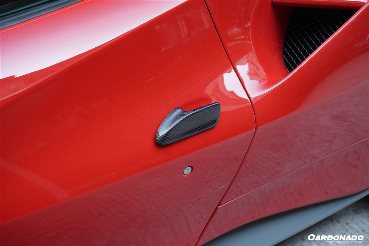 Manija de puerta de fibra de carbono estilo Ferrari 488 GTB y Spider MSY Carbonado 2015-2019