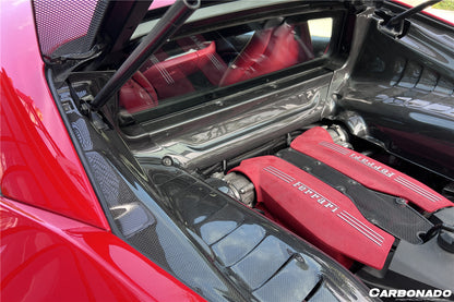 Carbonado 2015-2023 Ferrari 488 GTB Pista  F8 Dry Carbon Fiber Engine Bay Panels With Heat Protection