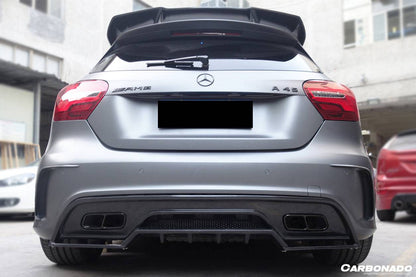 Carbonado 2016-2018  Mercedes Benz  W176 A45 AMG BKSS Style Carbon Fiber Rear Bumper Canards