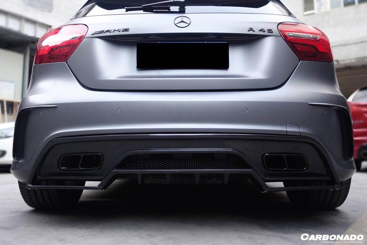 Carbonado 2016-2018 Mercedes Benz W176 A45 AMG RZS Style Carbon Fiber Rear Lip