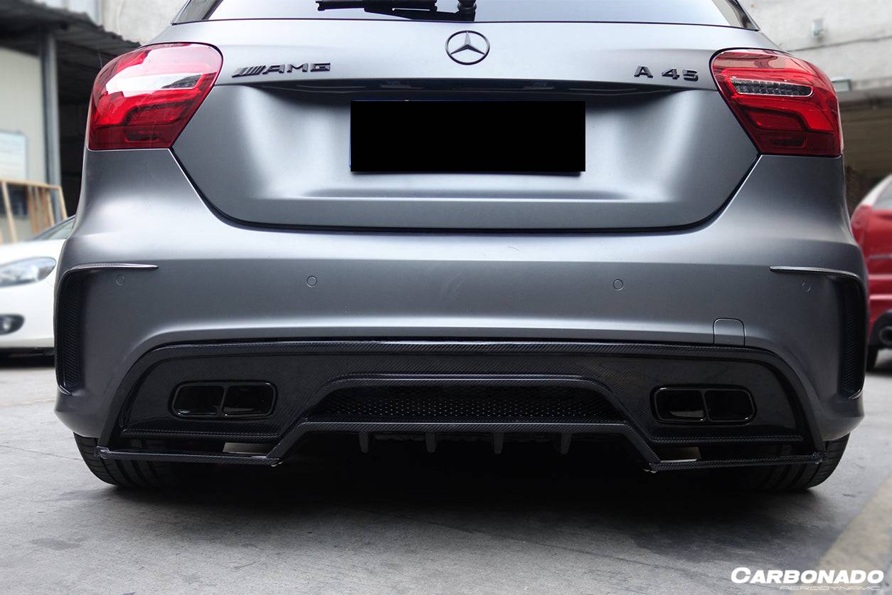 Carbonado 2016-2018 Mercedes Benz W176 A45 AMG RZS Style Carbon Fiber Rear Lip