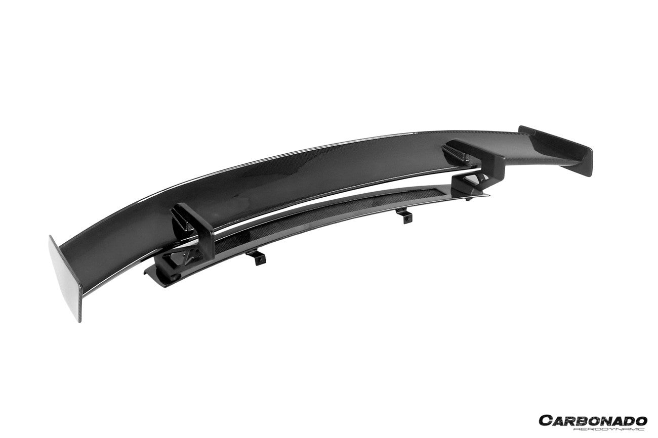 Carbonado 2016-2025 Audi R8 GEN2 Coupe ONLY GT Style DRY Carbon Fiber Trunk Wing with Base and Aluminum Legs
