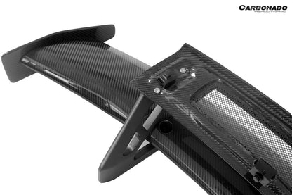 Carbonado 2016-2025 Audi R8 GEN2 Coupe ONLY GT Style DRY Carbon Fiber Trunk Wing with Base and Aluminum Legs