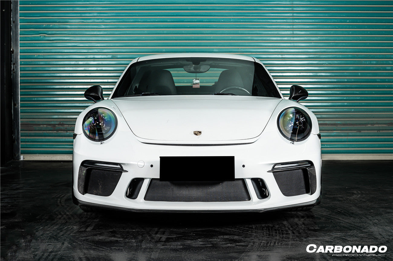 Molduras de luces de circulación diurna para parachoques delantero de fibra de carbono seco estilo OE Porsche 911 991.2 GT3 Carbonado 2017-2019