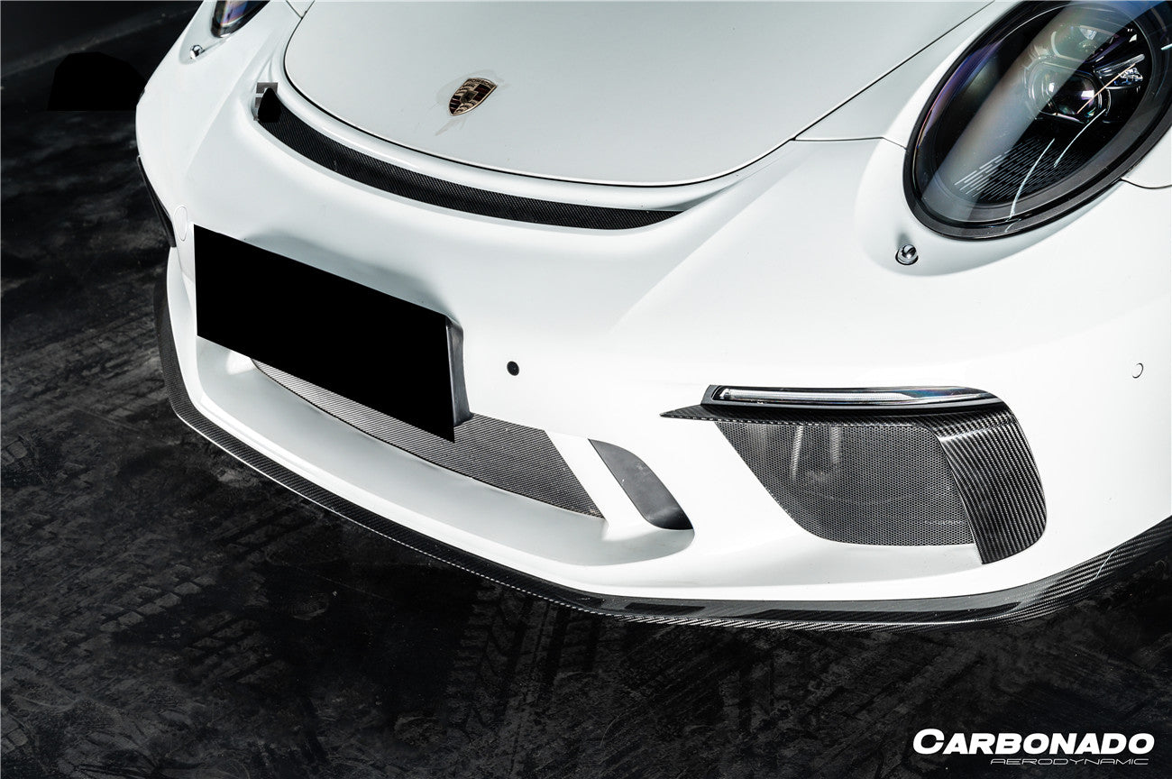 Molduras de luces de circulación diurna para parachoques delantero de fibra de carbono seco estilo OE Porsche 911 991.2 GT3 Carbonado 2017-2019