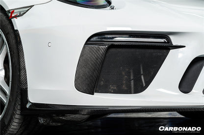 Molduras de luces de circulación diurna para parachoques delantero de fibra de carbono seco estilo OE Porsche 911 991.2 GT3 Carbonado 2017-2019