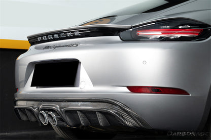 Carbonado GTS Style Dry Carbon Fiber Rear Diffuser Lip | 2017-2025 Porsche 718 Cayman Boxster
