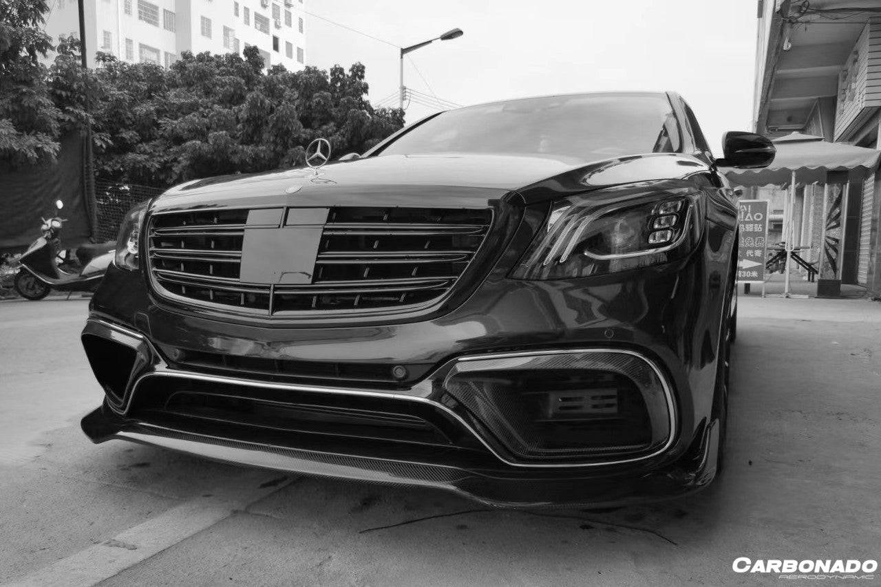 Carbonado 2018-2020 Mercedes Benz W222.2 S63 AMG BRS Style Carbon Fiber Front Lip