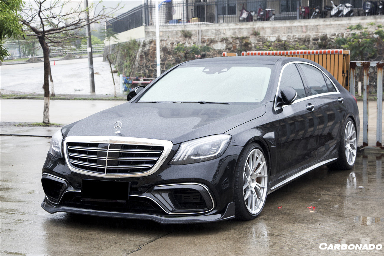 Carbonado 2018-2020 Mercedes Benz W222.2 S63 AMG BRS Style Carbon Fiber Front Lip