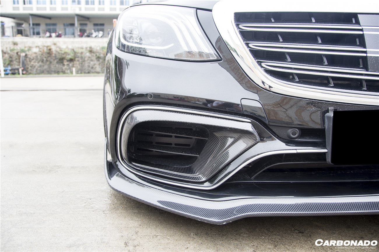 Carbonado 2018-2020 Mercedes Benz W222.2 S63 AMG BRS Style Carbon Fiber Front Lip