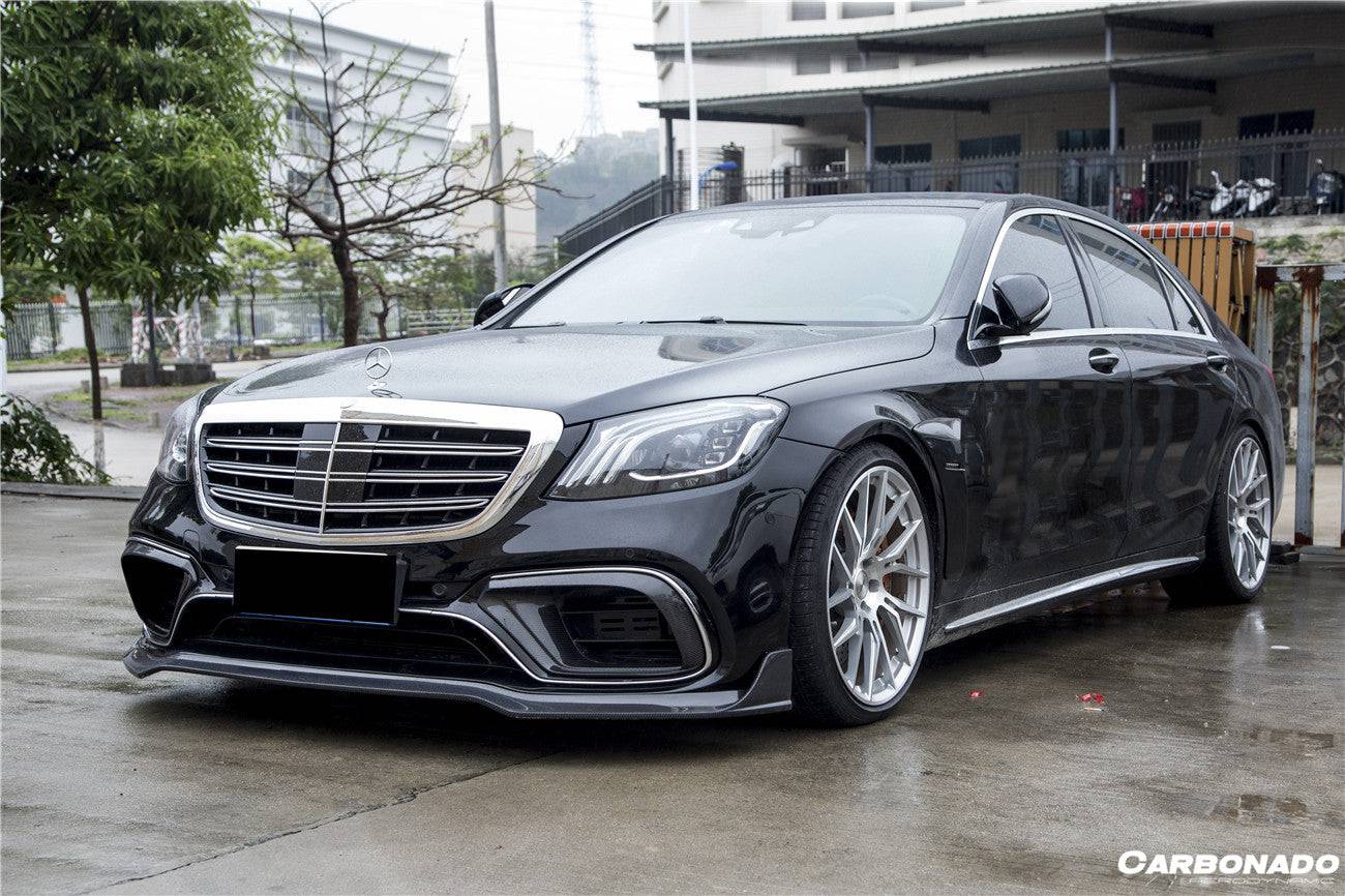 Carbonado 2018-2020 Mercedes Benz W222.2 S63 AMG BRS Style Carbon Fiber Front Lip