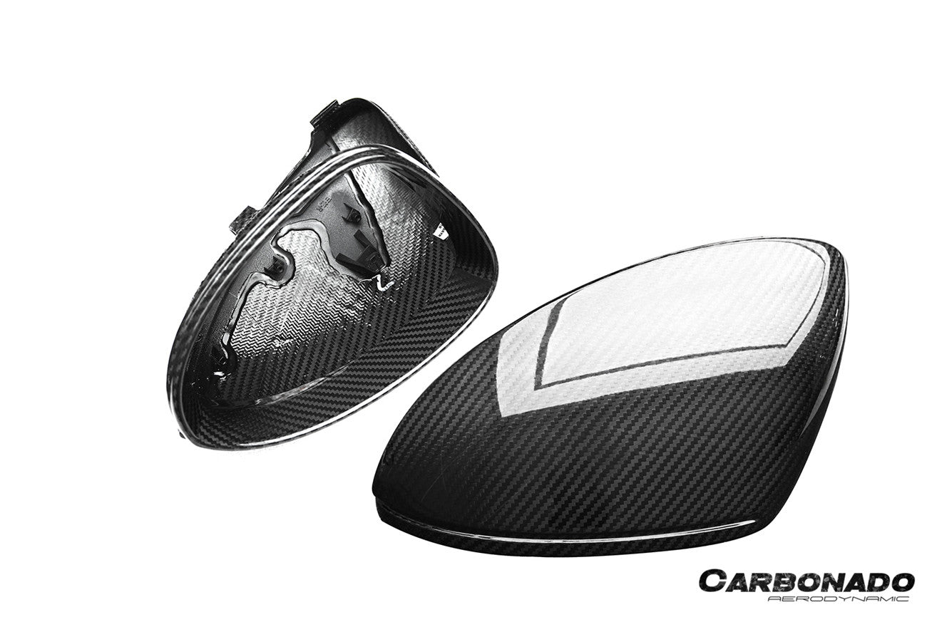 Carbonado 2018-2025 Porsche Cayenne 9Y0 9YA 9YB TKT Style Autoclave Carbon Fiber Mirror Housing Replacement | Fits Cayenne S, Cayenne Coupé, E-Hybrid, GTS, Turbo LHD
