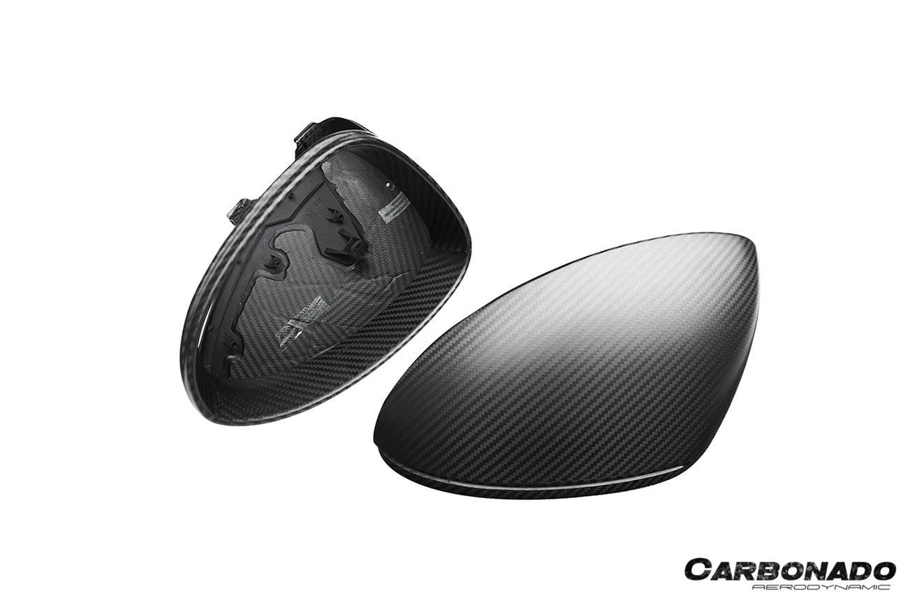 Carbonado 2018-2025 Porsche Cayenne 9Y0 9YA 9YB TKT Style Autoclave Carbon Fiber Mirror Housing Replacement | Fits Cayenne S, Cayenne Coupé, E-Hybrid, GTS, Turbo LHD