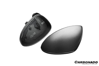 Carbonado 2018-2025 Porsche Cayenne 9Y0 9YA 9YB TKT Style Autoclave Carbon Fiber Mirror Housing Replacement | Fits Cayenne S, Cayenne Coupé, E-Hybrid, GTS, Turbo LHD