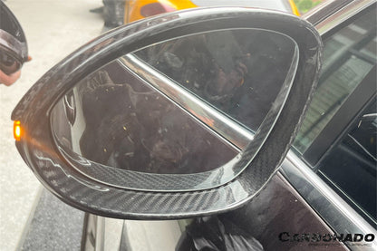 Carbonado 2018-2025 Porsche Cayenne 9Y0 9YA 9YB TKT Style Autoclave Carbon Fiber Mirror Housing Replacement | Fits Cayenne S, Cayenne Coupé, E-Hybrid, GTS, Turbo LHD