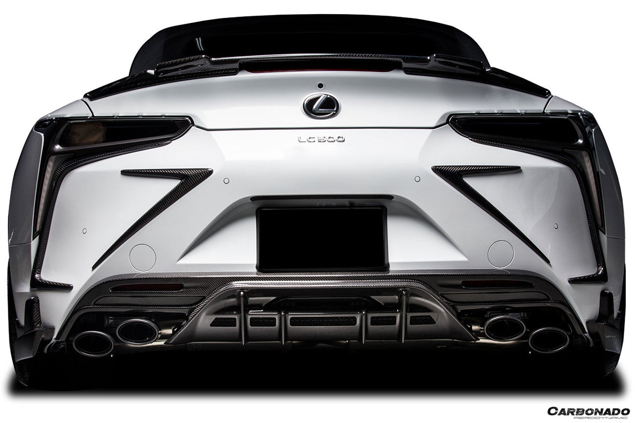 Carbonado Aero 2018-2026 Lexus Carbon Fiber Rear Bumper Trims Carbonado (RW) Fits :LC500, LC500H