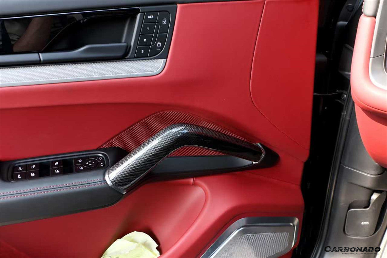 Carbonado 2018-2026 Porsche Cayenne 9Y0 OE Style Autoclave Carbon Fiber Inner Door Handle | Fits S, Coupé, E-Hybrid, GTS, Turbo, Turbo GT