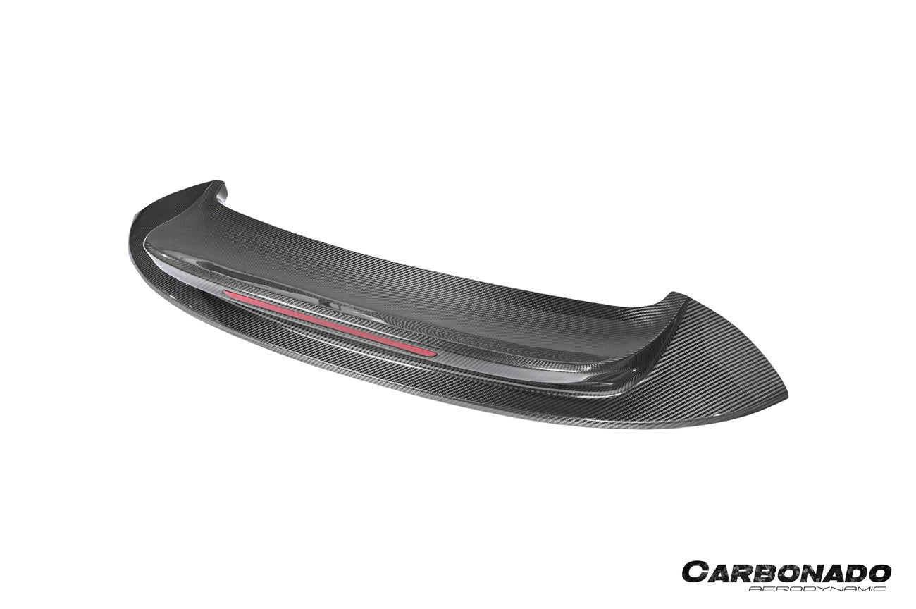 Alerón de maletero de fibra de carbono seco estilo Porsche 911 992 Carrera SC Carbonado 2019-2024 con luz LED