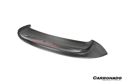 Alerón de maletero de fibra de carbono seco estilo Porsche 911 992 Carrera SC Carbonado 2019-2024 con luz LED