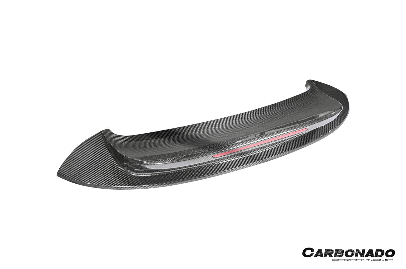 Alerón de maletero de fibra de carbono seco estilo Porsche 911 992 Carrera SC Carbonado 2019-2024 con luz LED