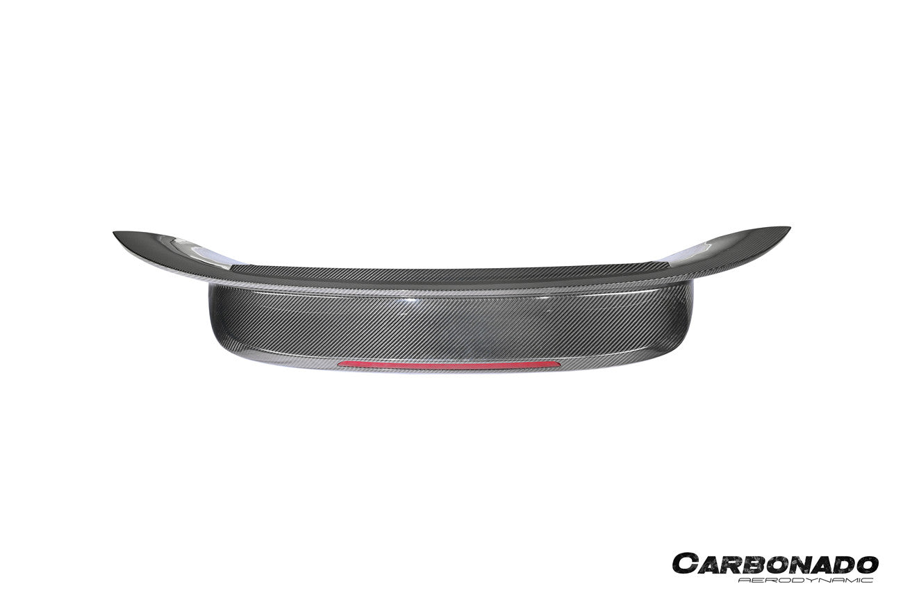 Alerón de maletero de fibra de carbono seco estilo Porsche 911 992 Carrera SC Carbonado 2019-2024 con luz LED