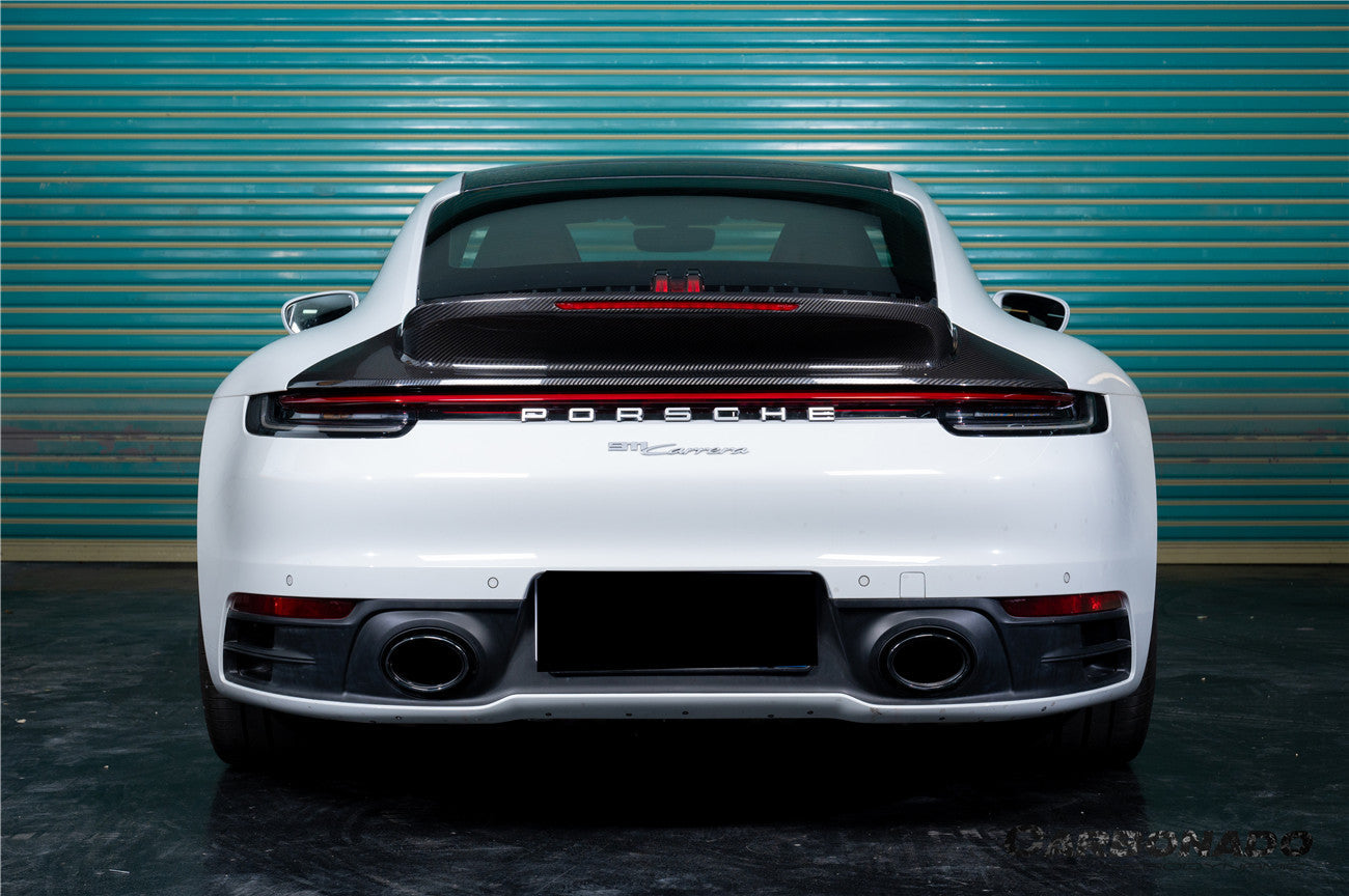 Alerón de maletero de fibra de carbono seco estilo Porsche 911 992 Carrera SC Carbonado 2019-2024 con luz LED