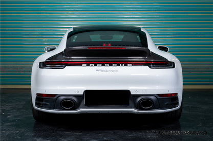 Alerón de maletero de fibra de carbono seco estilo Porsche 911 992 Carrera SC Carbonado 2019-2024 con luz LED