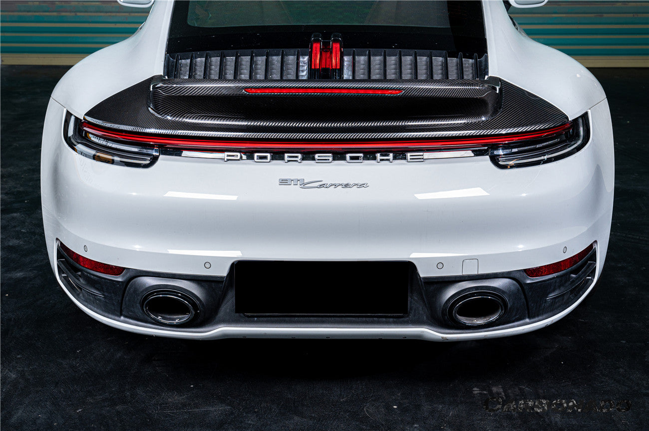 Alerón de maletero de fibra de carbono seco estilo Porsche 911 992 Carrera SC Carbonado 2019-2024 con luz LED