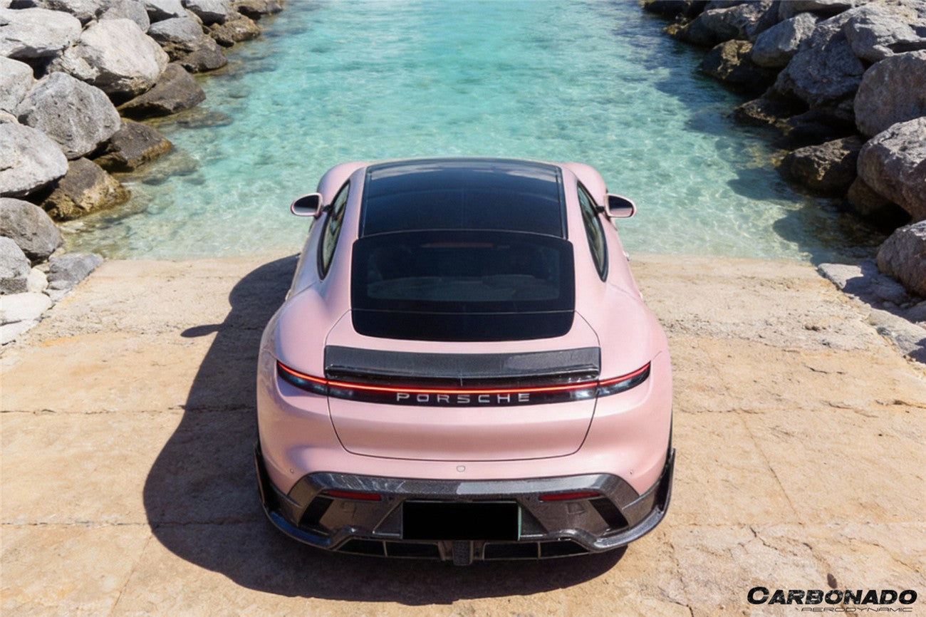 Carbonado 2019-2023 Porsche Taycan 4 4S GTS TURBO CADO Style Carbon Fiber Rear Diffuser