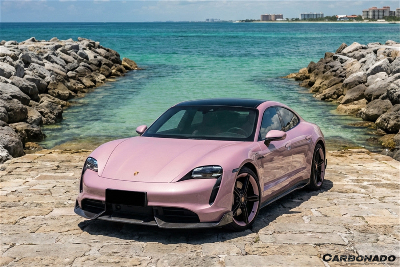 Borde delantero de fibra de carbono estilo CADO para Porsche Taycan 4 4S GTS TURBO 2019-2023